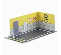 Oshhni Miniature / 24 Modèle de Garage/Parking Miniature en PVC, Diorama, écurie, pour Exposition, Décoration de Table, Cadeau de Collectionneur, ré