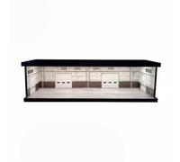 Oshhni Miniature Véhicule Rangement Coffret Diorama Hangar Garage Porte Acrylique Anti-poussière Éclairage Intégré Adaptée à la Conservation Modèles Voiture Décoration Espace Travail Salon, Mj-02