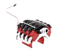 Oshhni Moteur de simulation RC V8, ventilateur de refroidissement de capot de moteur 6,2 x 6,5 x 5,2 cm, accessoire avec fil de 26,5 cm, pièces de rechange