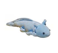Oshhni Oreiller en Peluche Axolotl réaliste de 17.72 Pouces, Animal en Peluche Doux et décoratif pour Adultes et Enfants, Cadeau de Vacances, Bleu