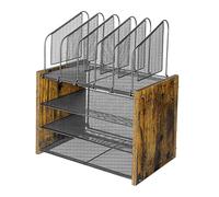 Oshhni Organiseur de bureau à 4 niveaux, bac à papier, bac à courrier, à papier en bois pour documents, papeterie de bureau, maison, salles de classe, Sans Tiroir