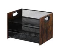 Oshhni Organiseur de bureau en bois, organiseur de dossiers avec poignée, bac à papier en bois pour cahiers, 3 Niveaux