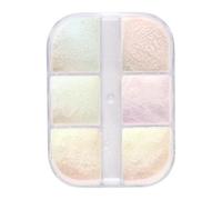 Oshhni Paillettes pour décoration d'ongles, poudre de poussière brillante, 6 grilles, autocollant pour fête, bricolage, artisanat, défilé de mode, étuis de