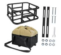 Oshhni Panier arrière en métal pour vélo avec Doublure intérieure, capacité de 30 kg, Robuste et Polyvalent pour vélos Pliables, Dimensions : 34,3 x 30,5 x