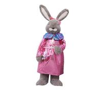 Oshhni Pâques Bunny Doll Tabletop Ornement Friend Gift Decorative Animal Figurine Home Decor for Colret Cabinet Backyard Maridal Room, Portant Des Vêtements Roses