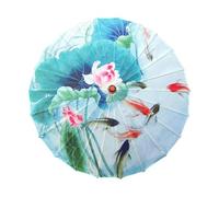 Oshhni Parapluie en Papier huilé Chinois de 82 cm, Fait Main, Art décoratif, Parasol de Danse Classique pour la décoration de Mariage, Poisson