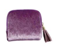 Oshhni Petit Coffret à Bijoux de, Organisateur élégant pour Colliers et Bracelets, Pochette à Fermeture éclair avec Pompons, pour Femmes, Violet