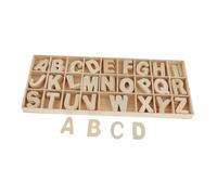Oshhni Petites lettres en bois brut, plateau de rangement rustique pour matériel d'apprentissage préscolaire et exercices de lecture, 3.3 Cm X 2.5 Cm