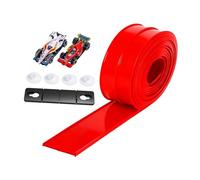 Oshhni Piste de rampe de voiture de course Flex Tracks Cadeau Flexible avec 2 voitures de course Simple Léger Portable Polyvalent avec ventouses 15 pieds, Rouge