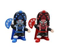 Oshhni Poupée à Visage Changeant de L'opéra Du Sichuan, 2 Petites Figurines, Arts Populaires Classiques, Jouet pour Enfants, Artisanat Traditionnel pour Les, rouge Bleu