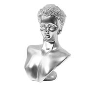 Oshhni Présentoir à Bijoux, Organisateur de décoration de pièce Mannequin féminin Artisanat Exquis Support de Statue 3D pour Boucle d'oreille chaîne Collier, Argent