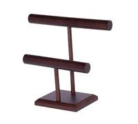 Oshhni Présentoir à Colliers et Bracelets en Bois, Support Polyvalent pour Bijoux et Foulards, idéal pour Les boutiques Salons Professionnels, Double Barre