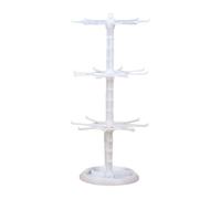 Oshhni Présentoir à Porte-clés, Porte-Bijoux, Support à 3 Niveaux à Monter soi-même, élégant, pour Bracelets et Autres Accessoires, idéal pour Un Bureau ou, Blanc