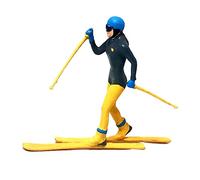 Oshhni Résine 1/87 Figurines de Ski Décoration Ornement Paysage Figure Collections de Personnages Échelle Jouets pour Parc Rue S, Bleu ciel