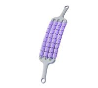 Oshhni Rouleau de massage manuel flexible à 4 rangées 46 x 8 cm pour cuisses et mollets, outil de portable, polyvalent, confortable et ergonomique, Violet
