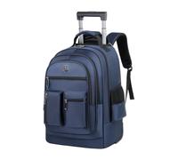 Oshhni Sac à Dos de Voyage à roulettes, Sac de Voyage en Plein air, Sac à Dos d'ordinateur, Sac à Dos à roulettes, Mallette pour Ordinateur Portable, Bleu Foncé