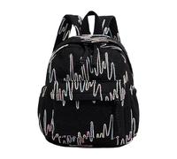 Oshhni Sac à Dos pour Enfants, Sac d'école à Fermeture éclair en Tissage Chic pour garçons, Filles et Adolescents, Concert, Noir