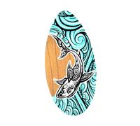 Oshhni Skimboard Plage Planche de Sable Sports Nautiques Skimboard en Bois Petite Planche de Surf pour Adolescents Adultes Hommes Femmes Débutants, Requin Vaporisateur