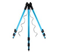 Oshhni Support Canne à Pêche Trépied Multisection Réglable Stable Télescopique en Alliage D'Aluminium Portable Adapté Pêche Familiale Camping, Bleu, 120cm