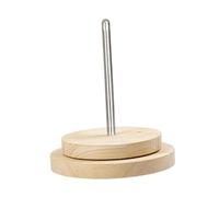 Oshhni Support de pelotes de fil en bois, distributeur rotatif de pelotes de fil, support de fil artisanal pour de fil, amateurs de crochet, 15cmx17cm