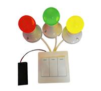 Oshhni Tableau sensoriel avec interrupteur lumineux, troisième partie : jeu de cognition avec lumières colorées, accessoires pour tableau d'activités, Rouge Jaune Vert