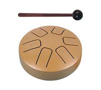 Oshhni Tambour de langue en acier Mini tambour à main jouets éducatifs faits à la main 3,8 pouces avec baguettes tambour à main pour concert éducation, Léger auréé