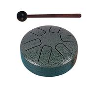 Oshhni Tambour de langue en acier Mini tambour à main jouets éducatifs faits à la main 3,8 pouces avec baguettes tambour à main pour concert éducation, Couleur porcelaine