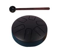 Oshhni Tambour de langue en acier Mini tambour à main jouets éducatifs faits à la main 3,8 pouces avec baguettes tambour à main pour concert éducation, Noir givré