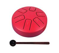 Oshhni Tambour de langue en acier Mini tambour à main jouets éducatifs faits à la main 3,8 pouces avec baguettes tambour à main pour concert éducation, Rouge