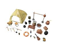 Oshhni tente camping miniature à l'échelle 1/64 en résine, accessoires scène miniatures peints et réalistes pour la photographie et la