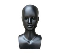 Oshhni Tête de mannequin homme, support professionnel pour perruque, casquette, présentoir pour bandeaux, foulards, lunettes, bijoux, usage personnel, Noir Mat