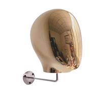 Oshhni Tête de mannequin murale, modèle d'affichage de perruque amovible, support de chapeau, porte-chapeau pour postiches, casque de coiffure, or
