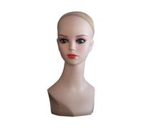 Oshhni Tête Mannequin Femelle avec Maquillage, Manne-pvc Têtes de Perruque de Perruque pour Chapeau, Collier