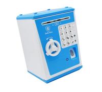Oshhni Tirelire pour enfants, code de mot de passe électronique, banque d'argent, développement précoce, avec fente pour billets à défilement automatique, Bleu
