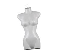 Oshhni Torse de mannequin féminin blanc pour vêtements, chemises et autres articles de mode. Présentoir demi-corps. Idéal pour les vendeurs de vêtements en