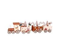 Oshhni Train en Bois, décoration de Bureau, Statue à Quatre Sections, Mini Train, décoration pour Joyeux Noël, Cadeaux de Noël, fête, Brun