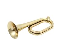 Oshhni Trompette Bugle En Laiton pour Fanfare et Formation Musicale Grande Ouverture pour Sonorité Forte Surface Dorée Élégante Adaptée à La Performance, or