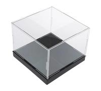 Oshhni Vitrine de comptoir en acrylique, boîte cubique robuste pour maquettes, couvercle transparent, vitrine de rangement pour voitures miniatures et, Bottom H 10 Cm, Base 25cm X 10cm