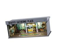 Oshhni Vitrine de voiture miniature moulée sous pression, diorama 1/64, avec décoration lumineuse, pour mini-garage, pour agencement de bureau