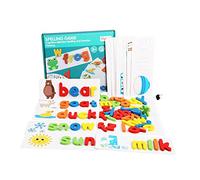Oshhni Voir et Apprendre L'orthographe Jouet en Bois Alphabet Flash Cards Match Letter