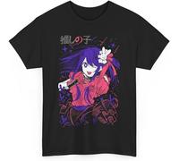 Oshi Anime No KO Shirt Unisex Short Sleeve T Shirt Fashion Graphic Tees Cool Casual Tops Black Manches Courtes(3X-Large)
