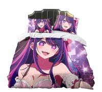 Oshi no Ko Anime Hoshino Ai/Rubi Parure de lit 3 pièces avec housse de couette imprimée 3D pour lit simple/double/king size 1 housse de couette + 2 taies d'oreiller