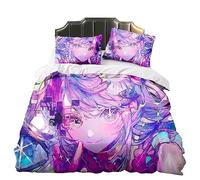 Oshi no Ko Anime Hoshino Ai/Rubi Parure de lit 3 pièces avec housse de couette imprimée 3D pour lit simple/double/king size 1 housse de couette + 2 taies d'oreiller