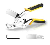 O'Shine Coupe-tuyau en PVC, coupe jusqu'à 4,8 cm, outil de coupe de tuyau en PVC PEX à cliquet robuste, coupe-tuyau en plastique PEX PVC PPR, lame supplémentaire et clé hexagonale incluses