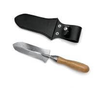 O'Shine Couteau de Jardin Hori Hori 178 mm, Outil de désherbage, de Jardinage, de bêchage, d'ameublissement, de Plantation, de repiquage et d'aménagement paysager, bêche de Jardin avec étui en Cuir