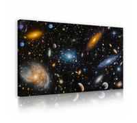 OSHIONARTE Art mural de l’espace Nébuleuse Peinture cosmique étoilée Univers Œuvres d’art Œuvres d’art sur toile Étoiles Impression pour bureau à domicile Prêt à être accroché 53x90cm Cadre intérieur