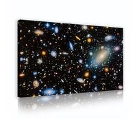 OSHIONARTE Art mural Nébuleuse en spirale dans la galaxie avec étoiles Impression sur toile Espace Art du ciel Affiche moderne colorée en toile et impression pour salon 59x100cm Cadre intérieur