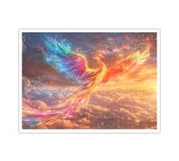OSHIONARTE Art mural Phoenix coloré Oiseau Oiseau Imprimé Créatures mythiques de fantasy Décoration murale abstraite Affiches pour bureau Maison 50x65cm Sans cadre