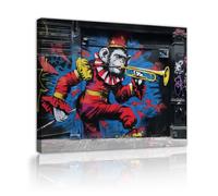 OSHIONARTE Graffiti de rue Toile de singe Art mural Affiche murale drôle de faune Peinture pop Art Peinture pour salon Chambre Bar Club Décoration30x40cm Cadre intérieur