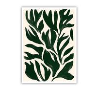 OSHIONARTE Modern Japandi Wall Art - Estampe abstraite esthétique sur toile d’algues Image botanique minimaliste neutre pour la décoration de salle de bain et de buanderie 60x90cm Sans cadre